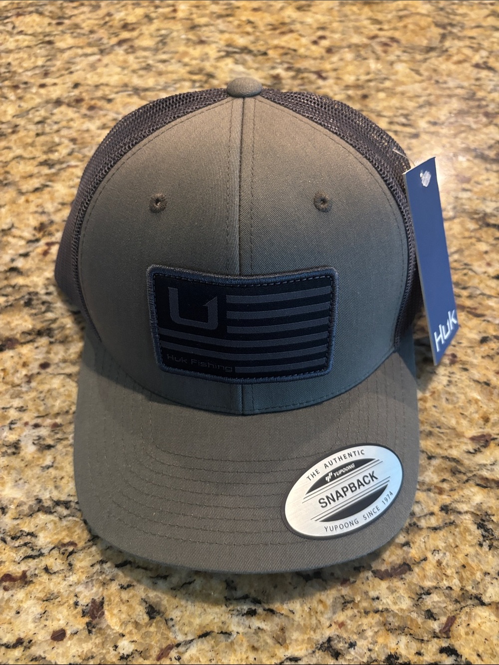 Huk Men's Olive Green Patch Snapback Hat